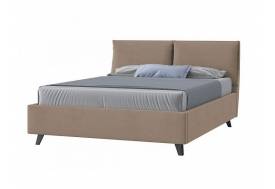 Кровать Сандра с ПМ 1400х2000 мм микровелюр капучино