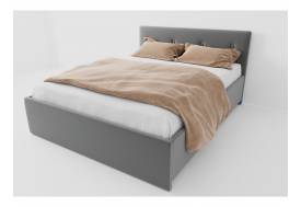 Кровать Дора основание ЩИТ 160 Серый велюр