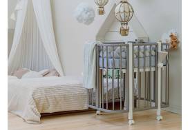 Кроватка трансформер 4 в 1 Карамель серая