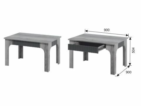 Стол журнальный Ольга 3 дуб делано