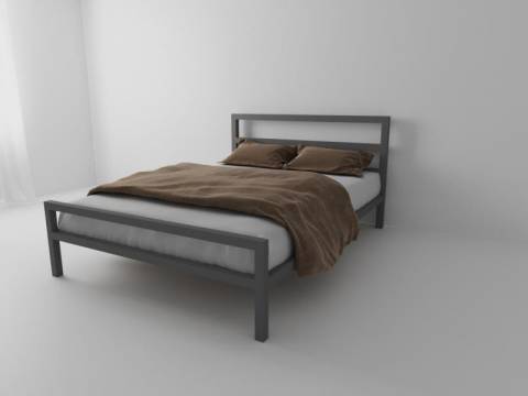 Кровать металлическая Комфорт 900 серая