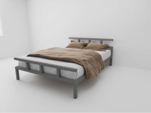 Кровать металлическая Лофт 1200 серая