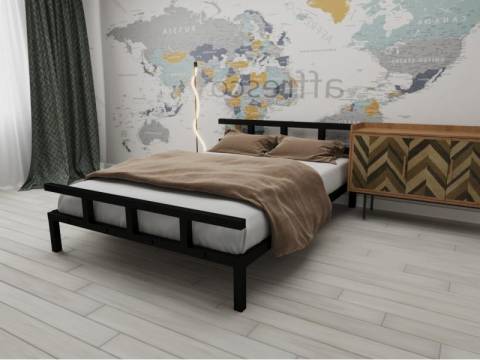 Кровать металлическая Лофт 1600 черная