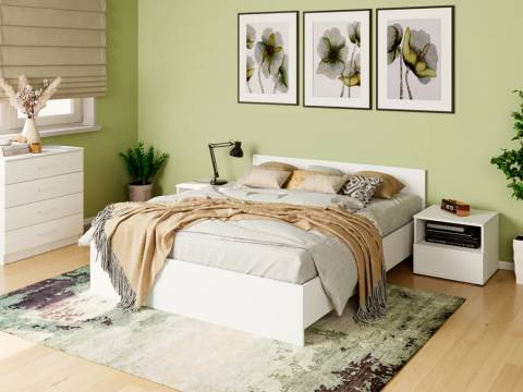 Кровать Монблан 160х200 см Белый Шагрень