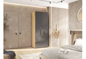 Шкаф 2-х створчатый (900) Ирис Браш Графит, Дуб Крафт