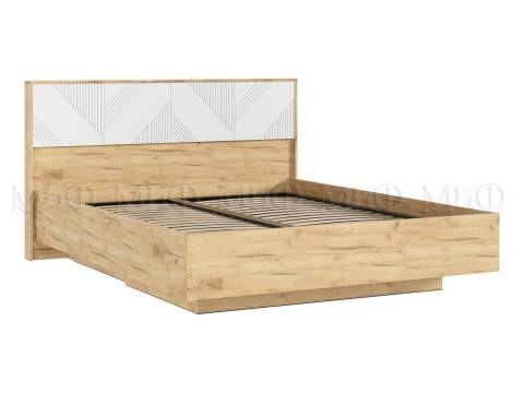 Кровать парящая 1600 Ирис (ортопед дерево) Браш Вайт/Дуб Крафт