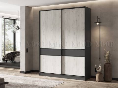 Шкаф-купе 1800 Роджина Графит/Дуб Крафт Белый