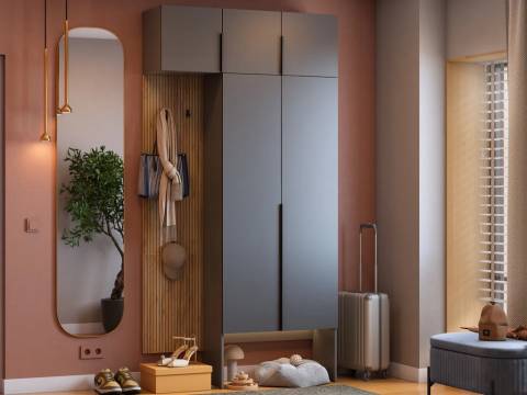 Прихожая Мебельсон К9 дуб крафт золотой/графит