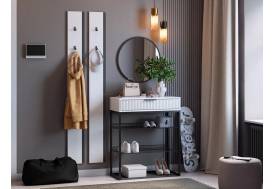 Прихожая Мебельсон К19 белое дерево/черный муар