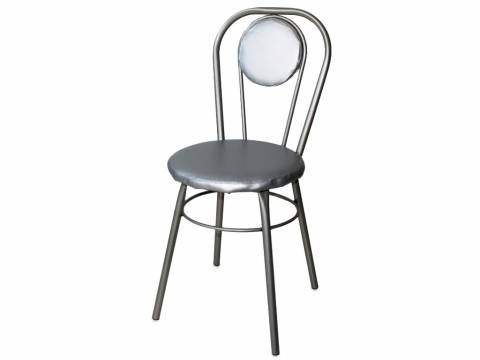 Стул №1 ДХ-7 с мягкой спинкой обивка серебро