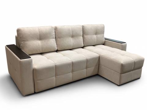 Диван угловой Симпл Клетка с МДФ вивальди 3