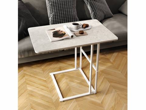 Стол пристенный Компакт Пластик 0414-белые опоры