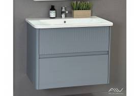 Тумба с раковиной Wave 80 голубой деним