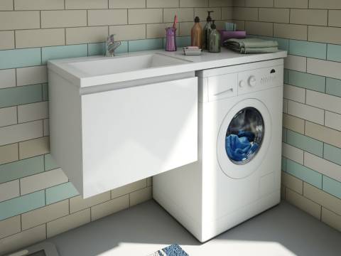 Тумба с раковиной Dallas Luxe 1000 навесная 1 ящик левая