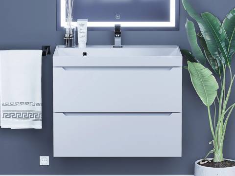 Тумба с раковиной Uperwood Tanos матовая белая 70 см