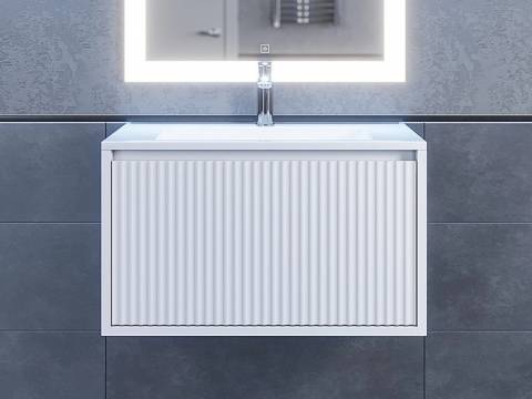 Тумба с раковиной Uperwood Next Premium белая 1 ящик 70 см