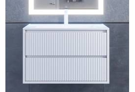 Тумба с раковиной Uperwood Next Premium белая 2 ящика 80 см