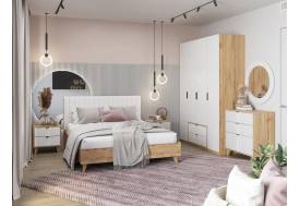 Спальня Лаура Дуб вотан/Белый шагрень