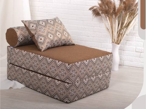 Кресло-кровать Коста коричневый с принтом