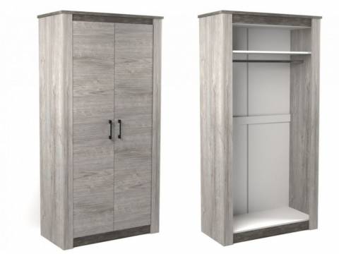 Шкаф 2-х дверный 2194 Денвер Риббек серый