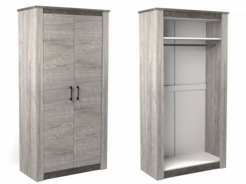 Шкаф 2-х дверный 2300 Денвер Риббек серый