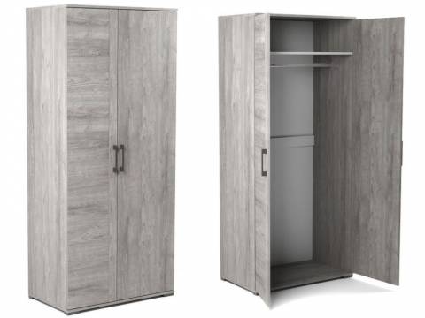 Шкаф Д-1 для одежды глубокий Денвер Риббек серый
