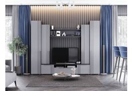 Гостиная Вита тёмно серый лофт