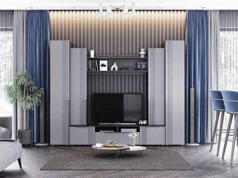 Гостиная Вита тёмно серый лофт