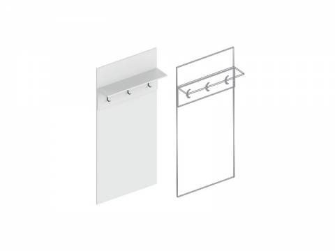 Панель Вита под вешалки 800 белый лофт