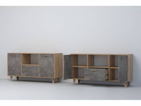 Тумба Эго Т-2 камень темный на ножках